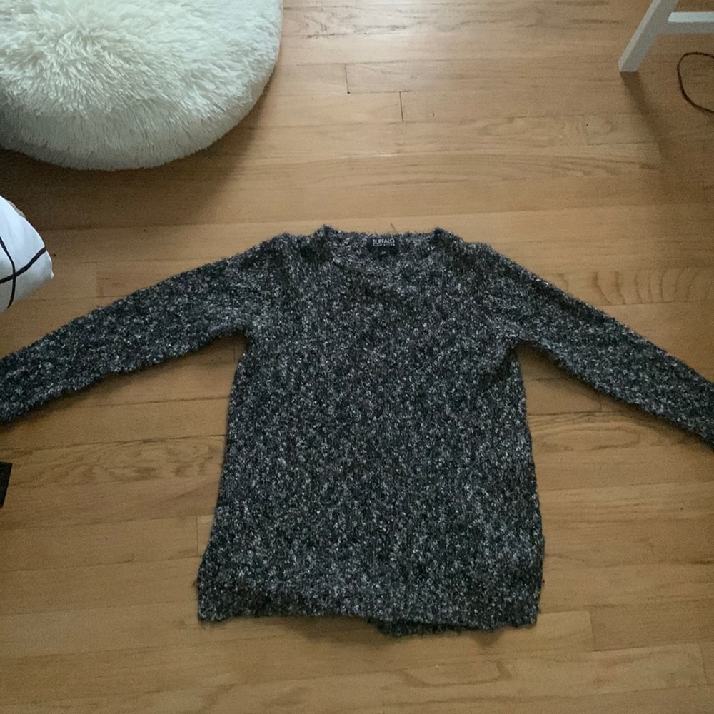 Black and white comfy fuzzy sweater